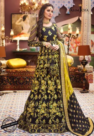 Pakistani Luxury Wedding Party Dress in Black Color #Y6031
