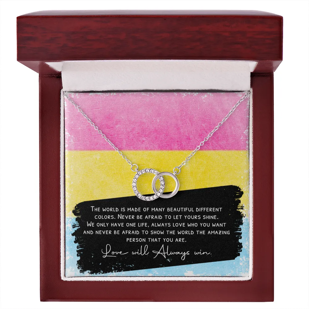 Pansexual Striped message card necklace gift