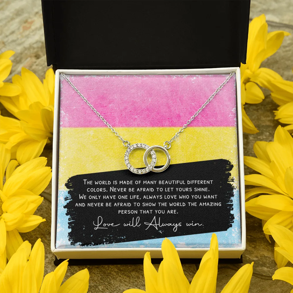 Pansexual Striped message card necklace gift