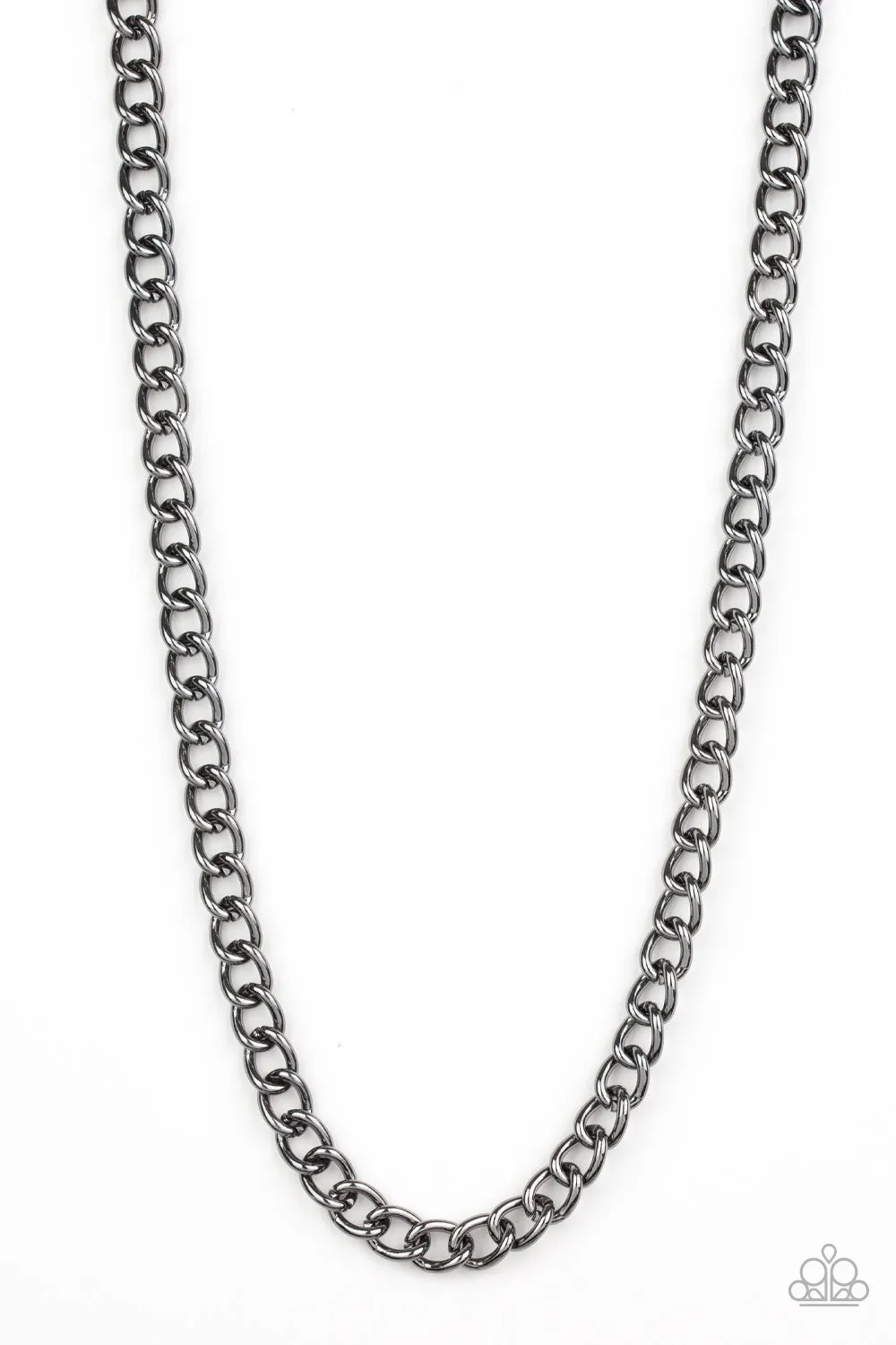 Paparazzi " Full Court " Men's Black Classic Curb Chain Link Necklace