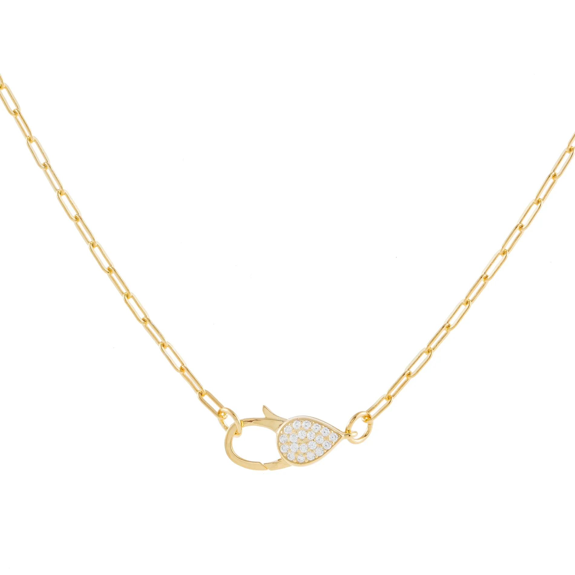 Pavé Clasp Link Necklace
