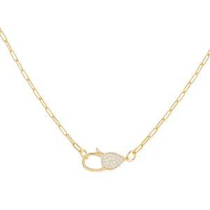 Pavé Clasp Link Necklace