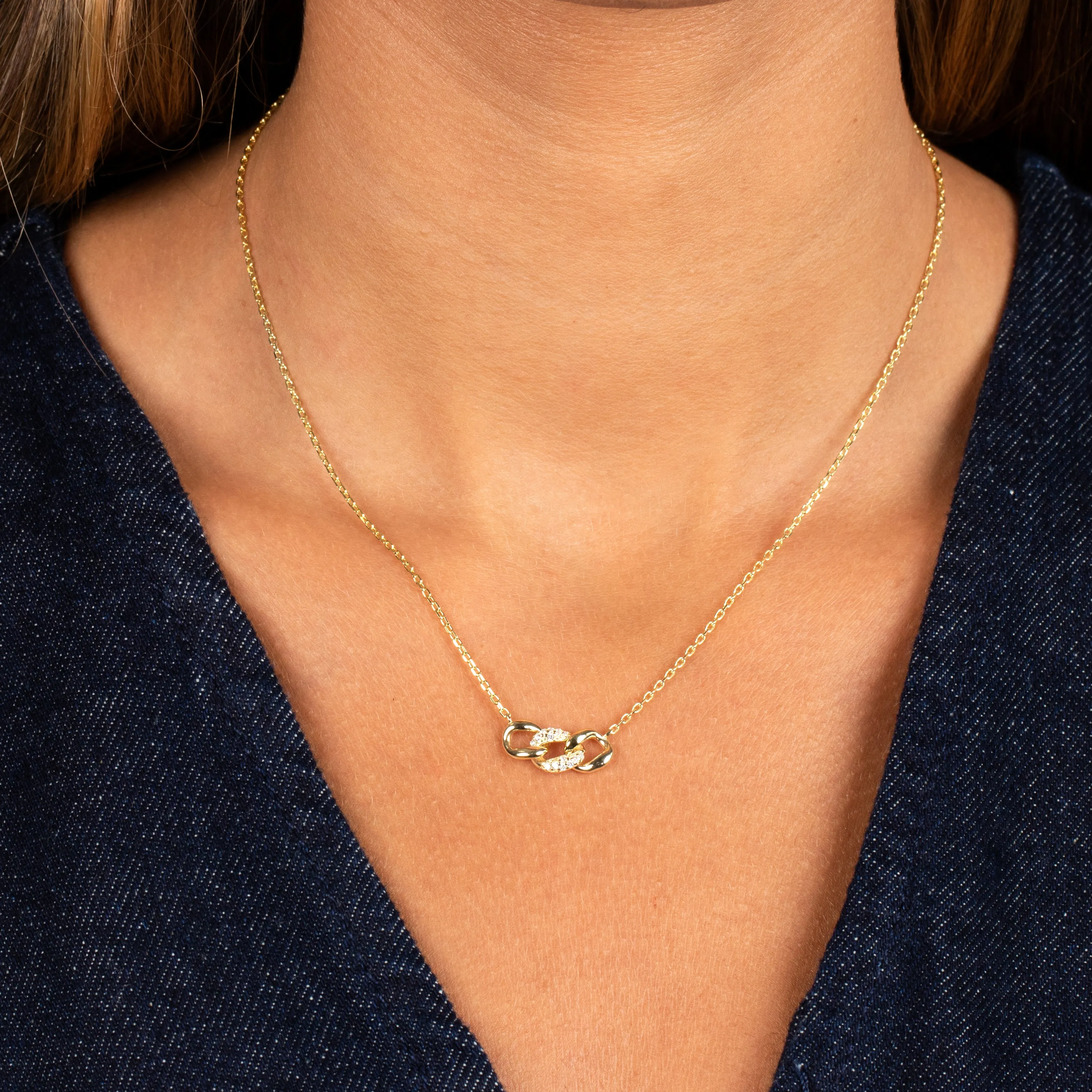 Pavé Triple Link Necklace