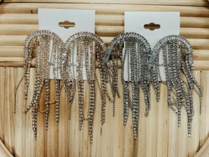 Pave Arch Chain Earrings