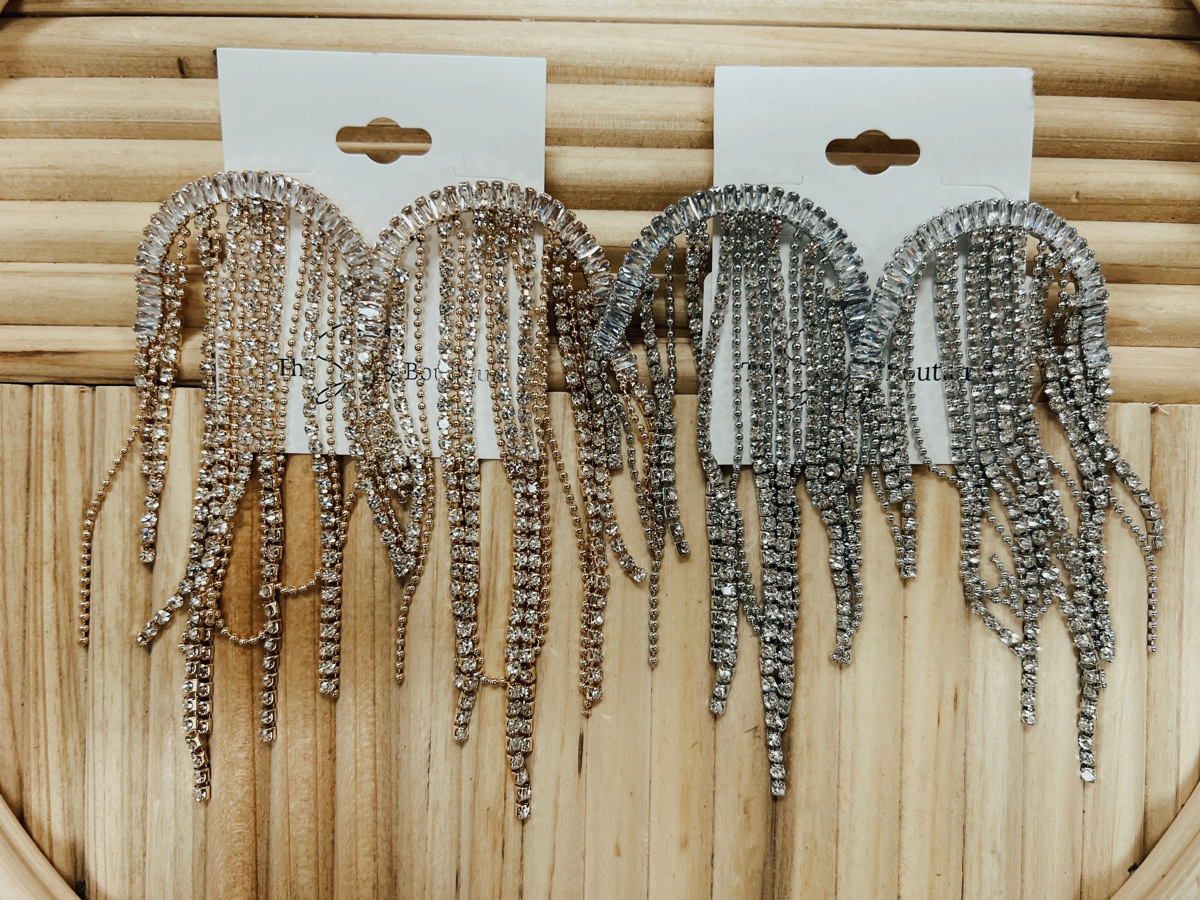 Pave Arch Chain Earrings