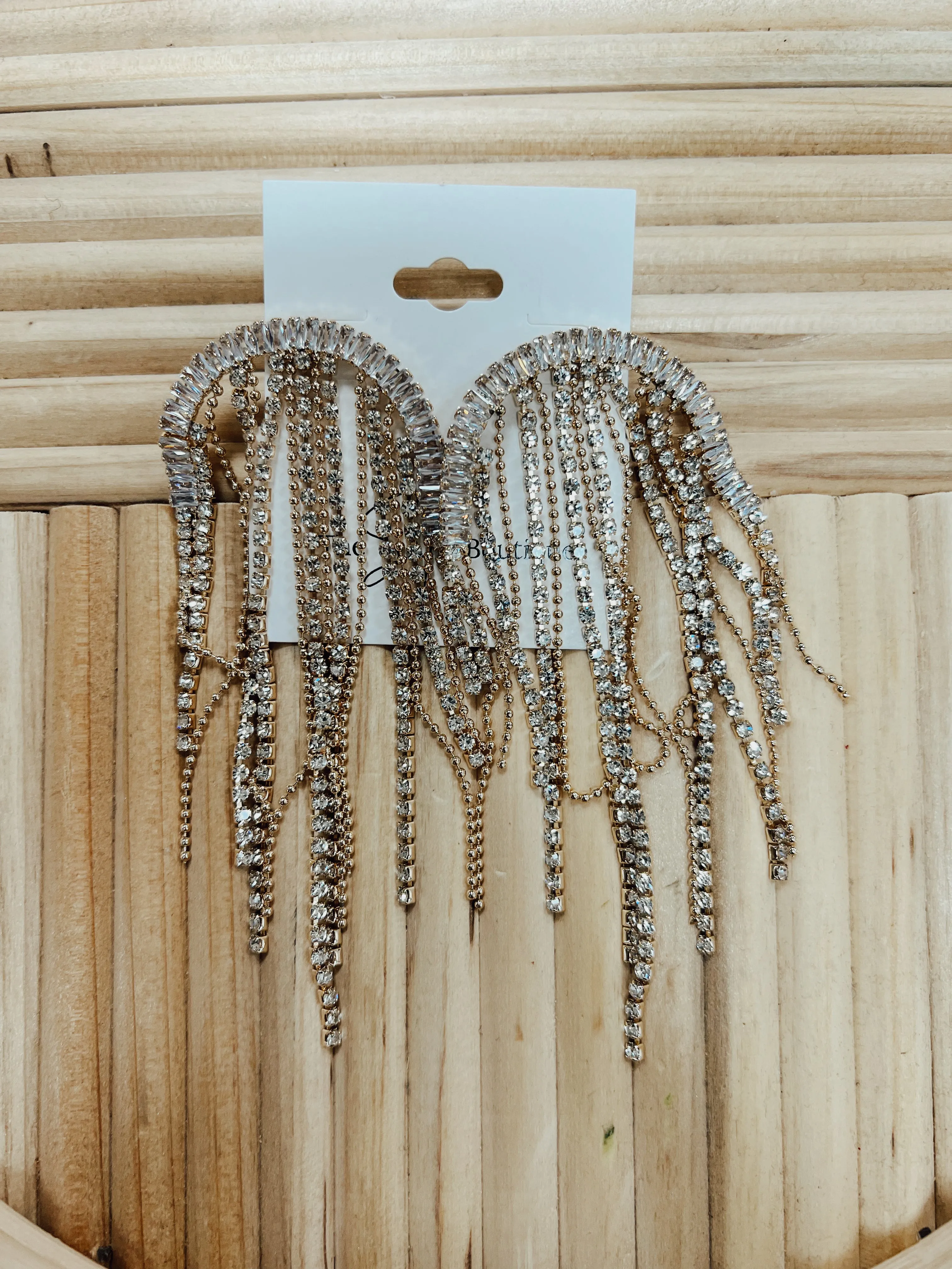 Pave Arch Chain Earrings