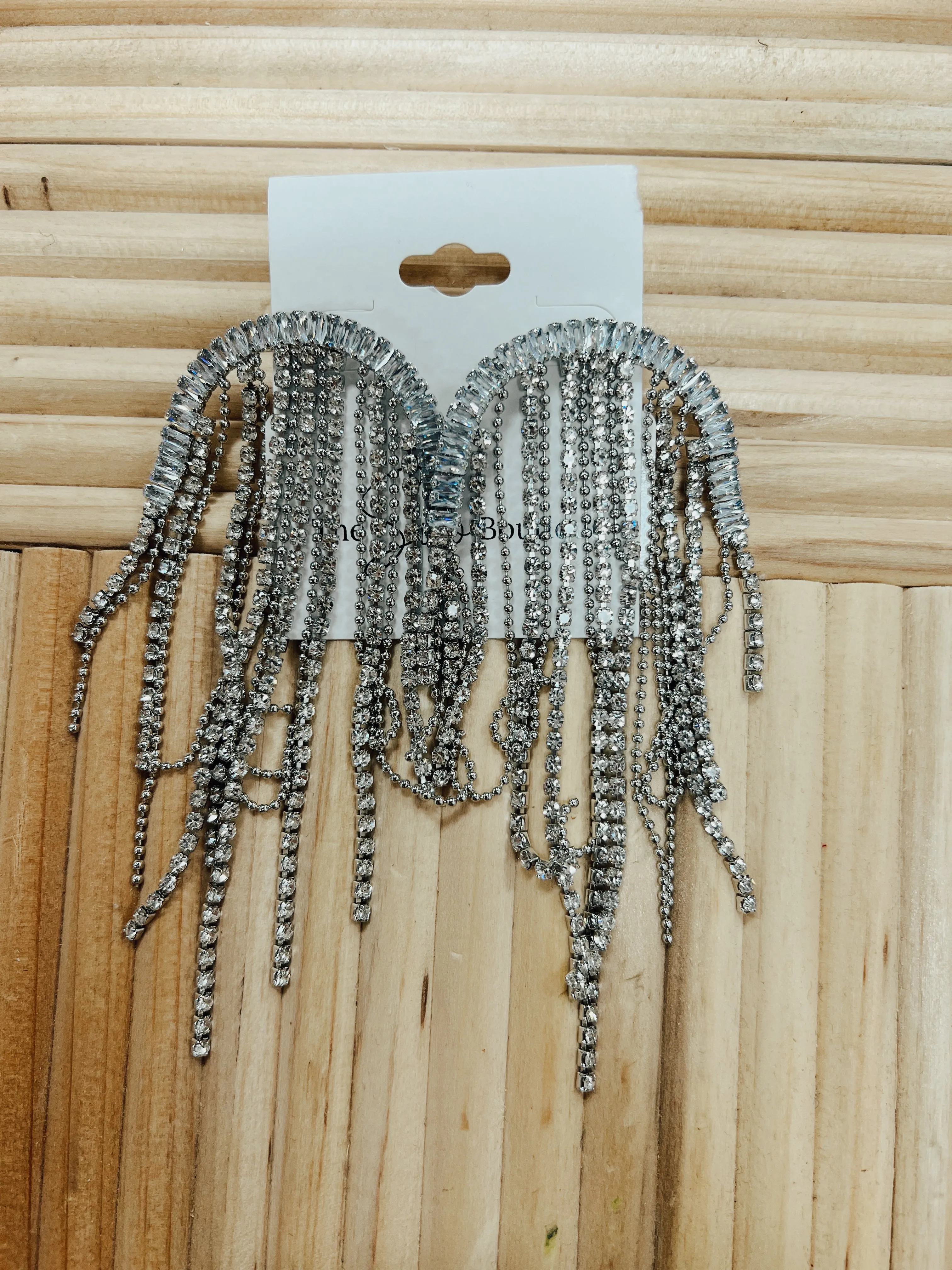 Pave Arch Chain Earrings
