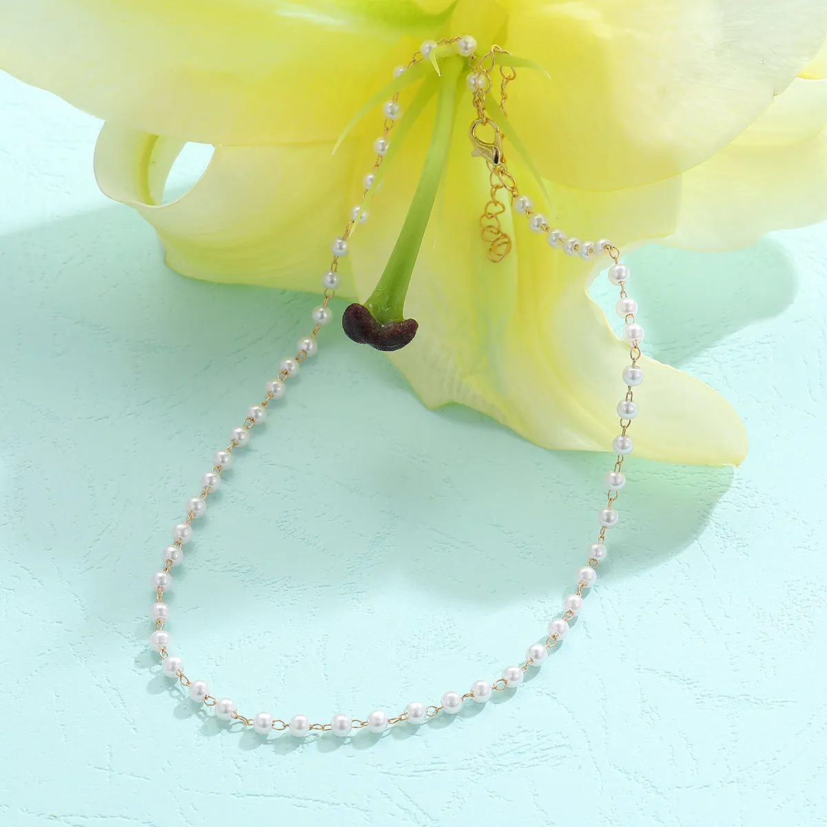 Pearl & 18K Gold-Plated Chain Necklace