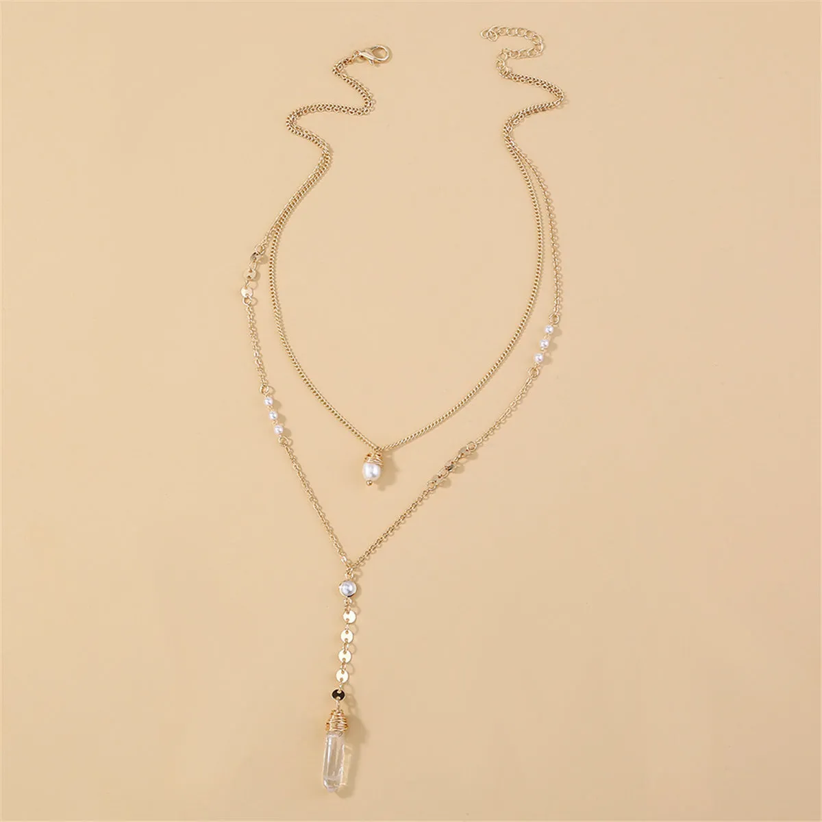 Pearl & 18K Gold-Plated Crystal-Accent Layer Lariat Necklace