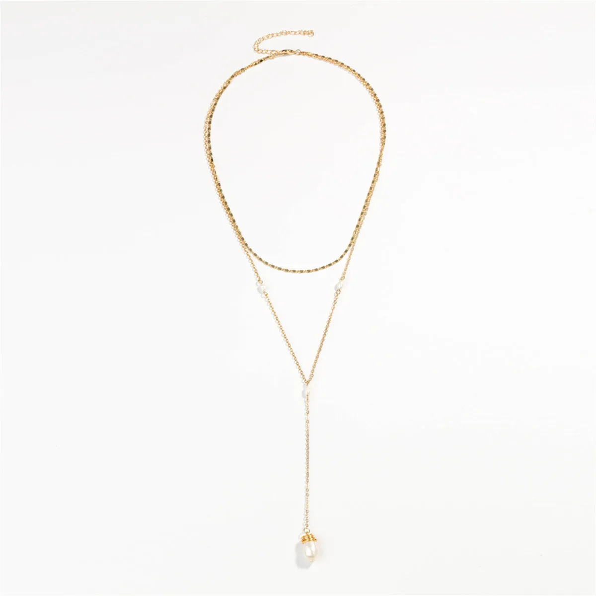 Pearl & 18K Gold-Plated Drop Pendant Necklace