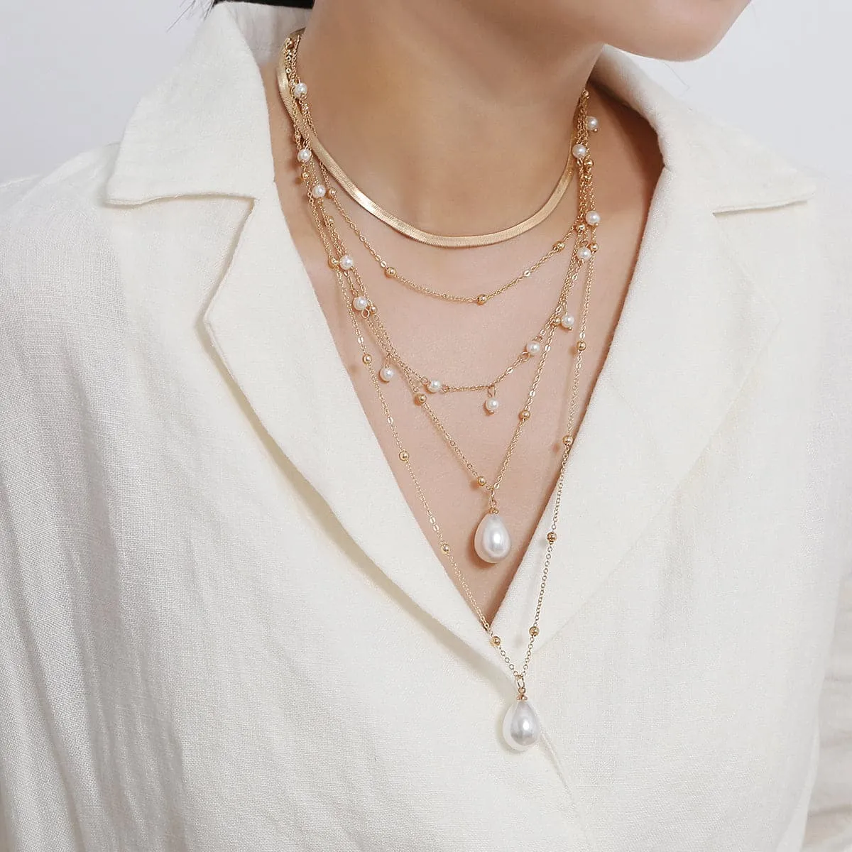 Pearl & 18K Gold-Plated Layered Necklace