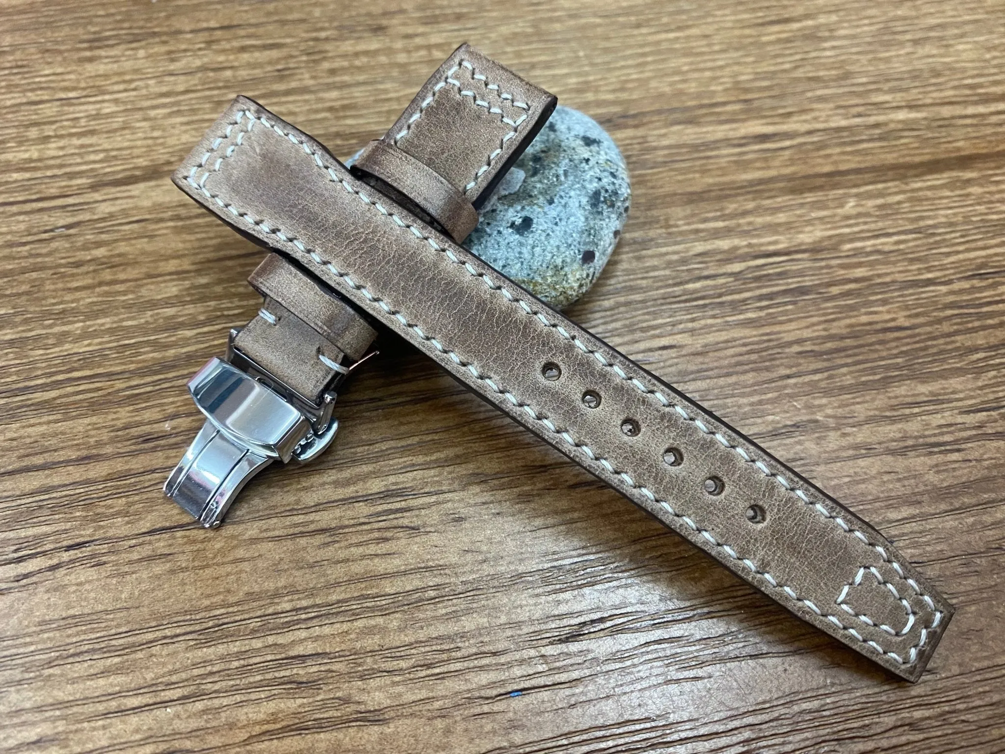 Pilot Watch Straps 22mm, Aviator Watch Band, Leather Watch Straps 21mm, Brown Leather 20mm Watchband Deployant Clasp Buckle, Gift Ideas