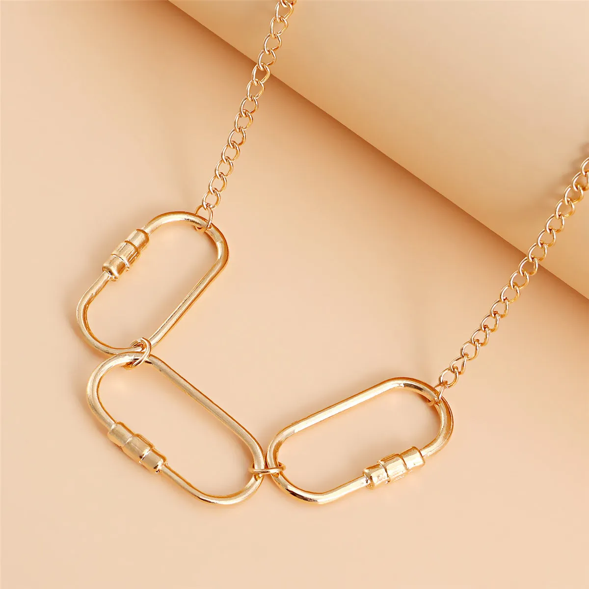 Pink Enamel & 18K Gold-Plated Heart Eye Pendant Necklace Set