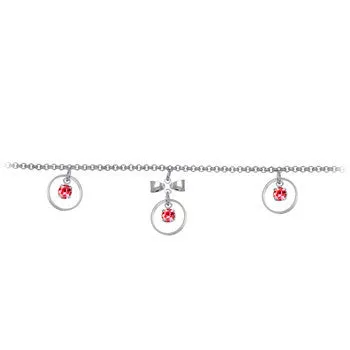 Pink Gem Circular Drop Bow Belly Chain