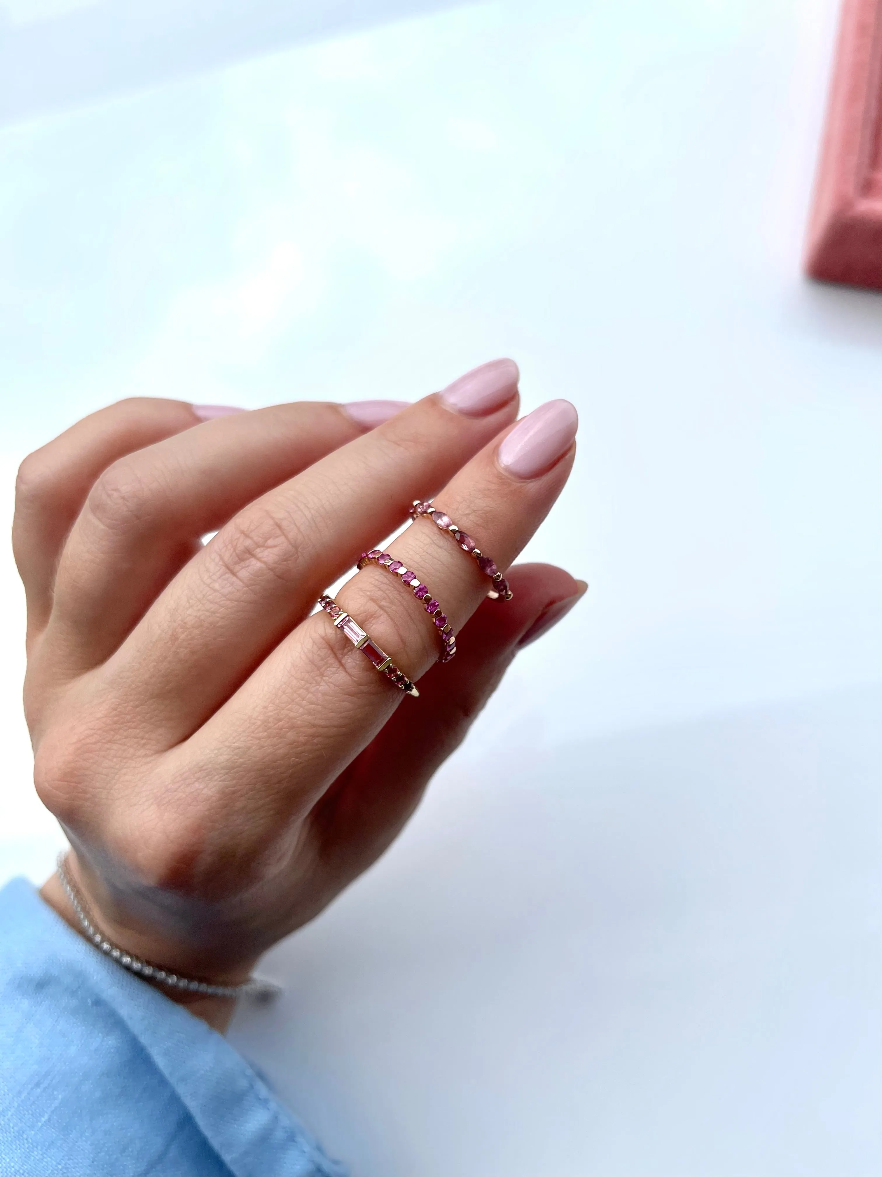 Pink Sapphire Marquise Ring