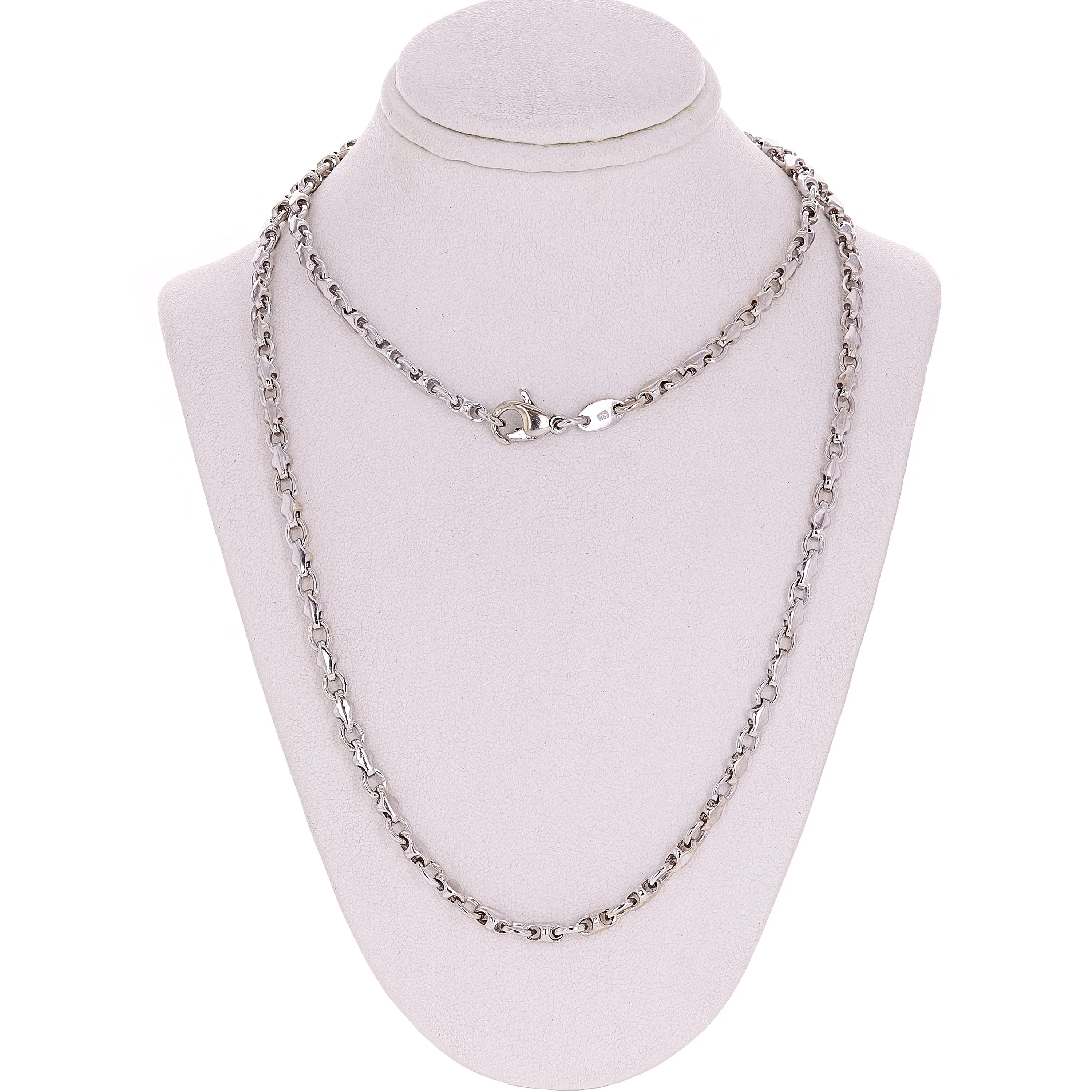 Platinum Handmade Fashion Link Necklace 22" 4mm 43.9 grams