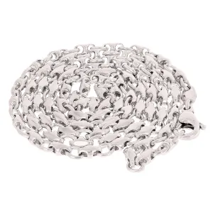 Platinum Handmade Fashion Link Necklace 22" 4mm 43.9 grams