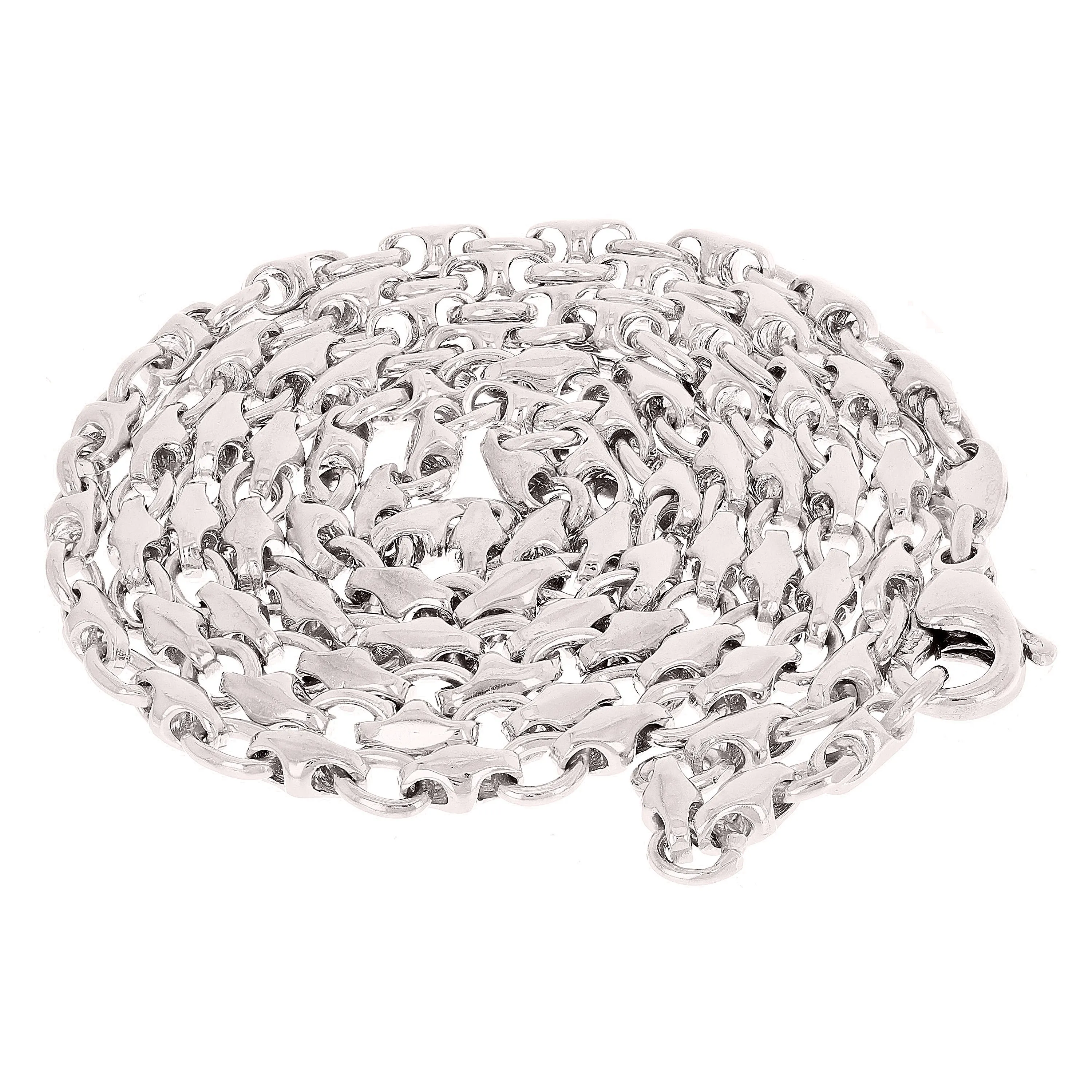 Platinum Handmade Fashion Link Necklace 22" 4mm 43.9 grams