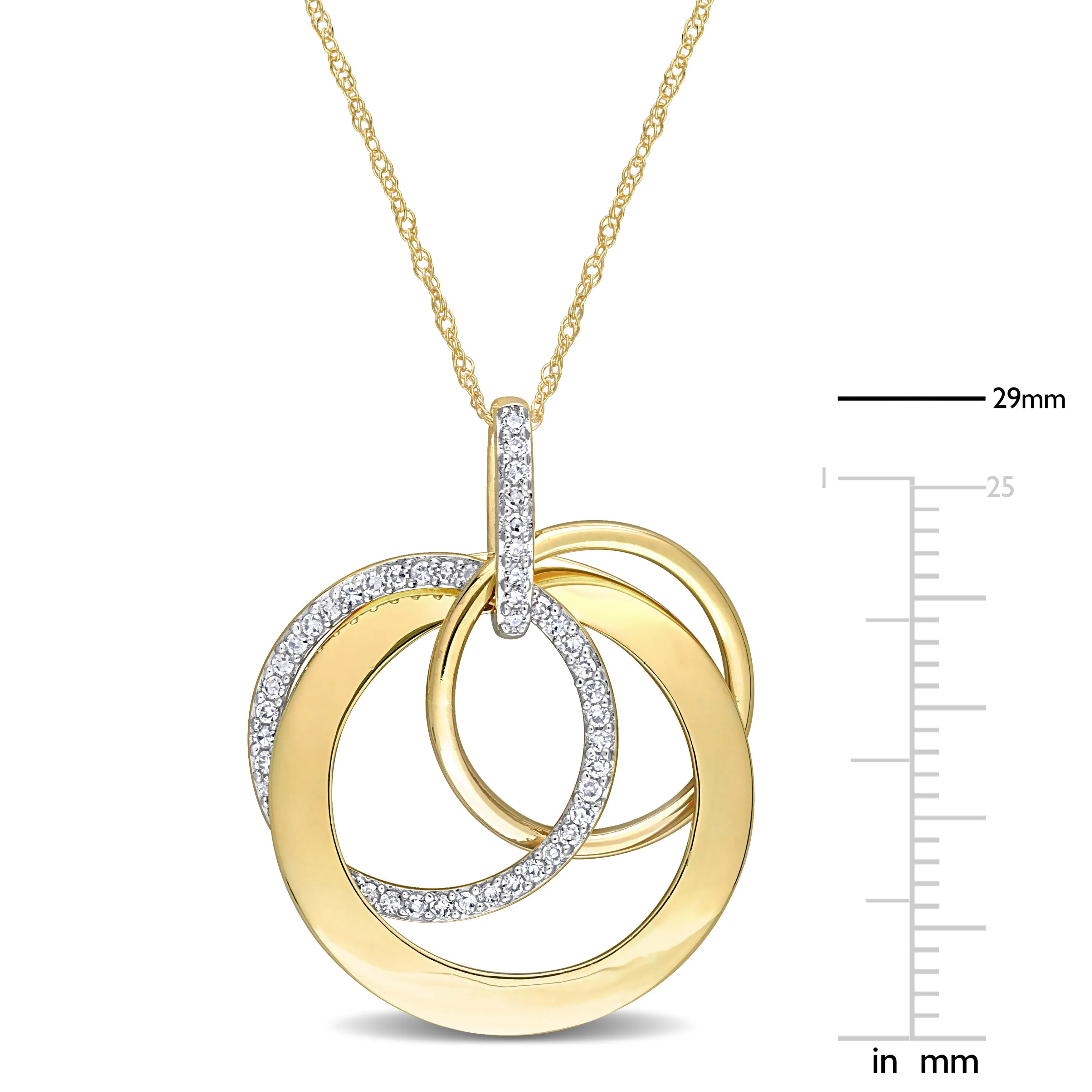 Quad-Circle Gold and Diamond Pendant
