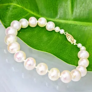 "The Classic" 7.5" Bracelet - Pearls, 14k