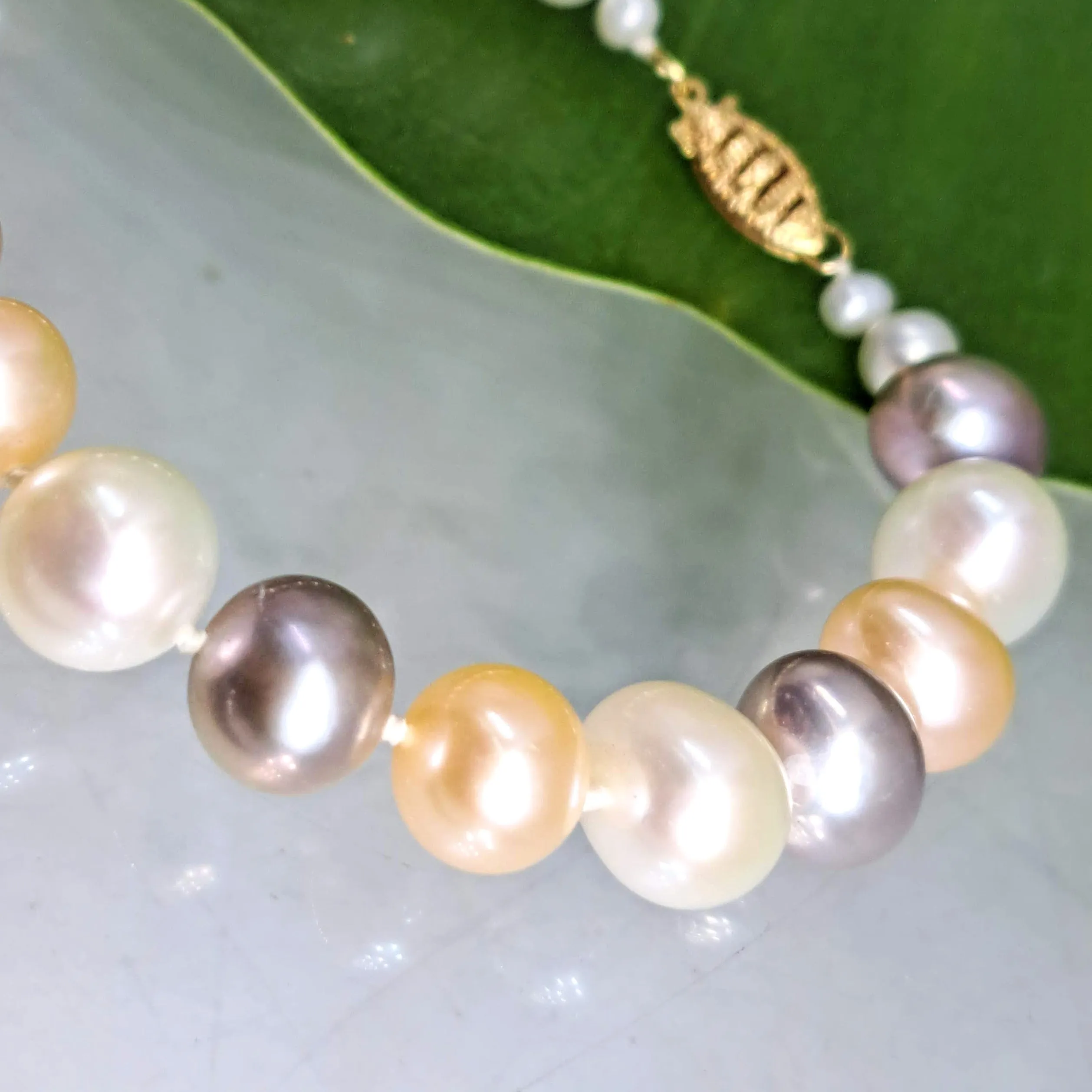 "The Classic" 7.5" Bracelet - Pearls, 14k