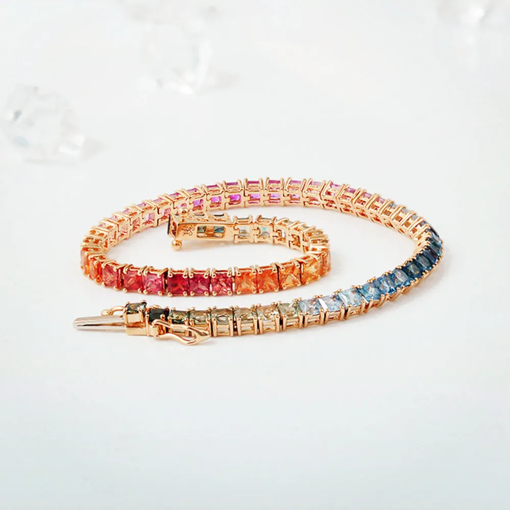 Rainbow Gemstone Tennis Bracelet