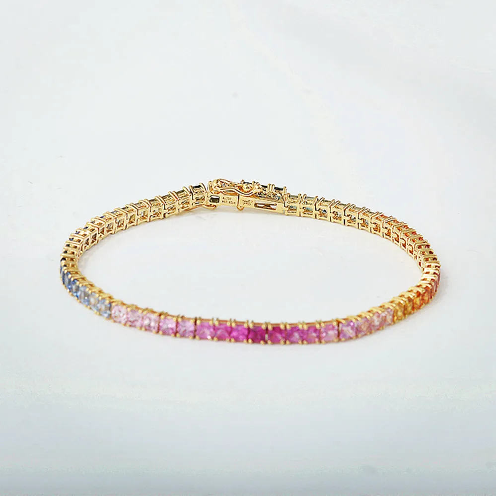 Rainbow Gemstone Tennis Bracelet