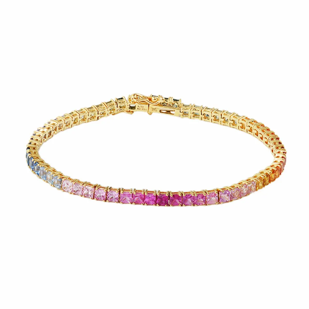 Rainbow Gemstone Tennis Bracelet
