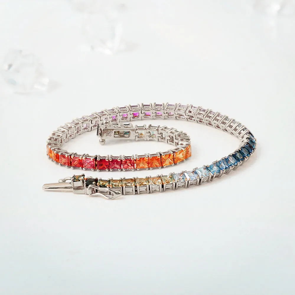 Rainbow Gemstone Tennis Bracelet