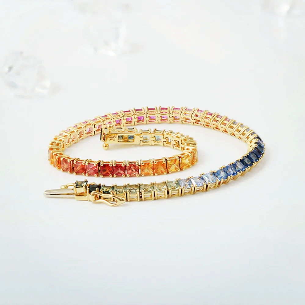 Rainbow Gemstone Tennis Bracelet