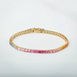 Rainbow Gemstone Tennis Bracelet