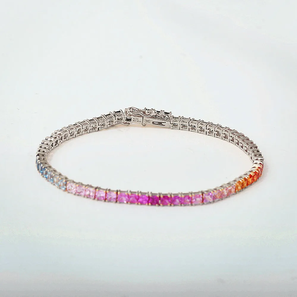 Rainbow Gemstone Tennis Bracelet