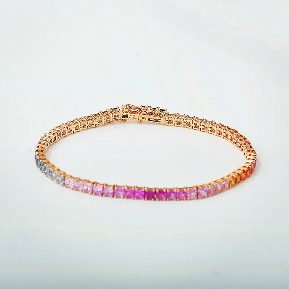 Rainbow Gemstone Tennis Bracelet