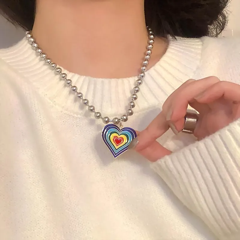 Rainbow Heartbeat Necklace