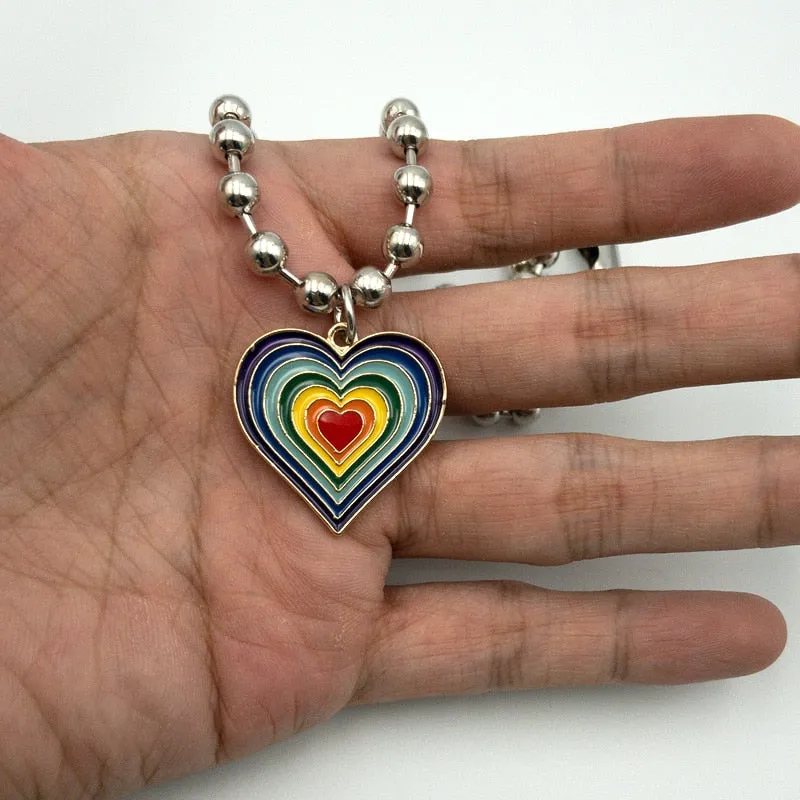Rainbow Heartbeat Necklace