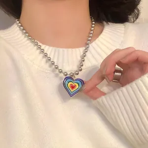 Rainbow Heartbeat Necklace