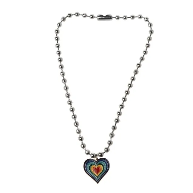 Rainbow Heartbeat Necklace