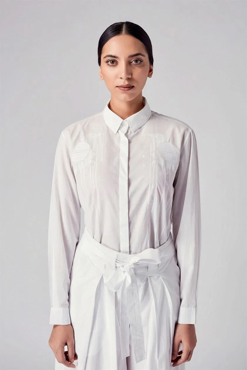 Rajesh Pratap Singh   I   Ujlan embroidered shirt  White  1FL-118A  Women classic collection