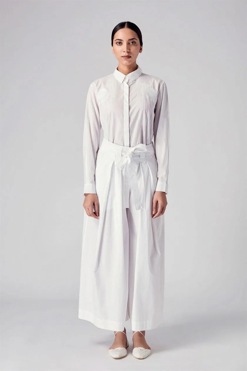Rajesh Pratap Singh   I   Ujlan embroidered shirt  White  1FL-118A  Women classic collection