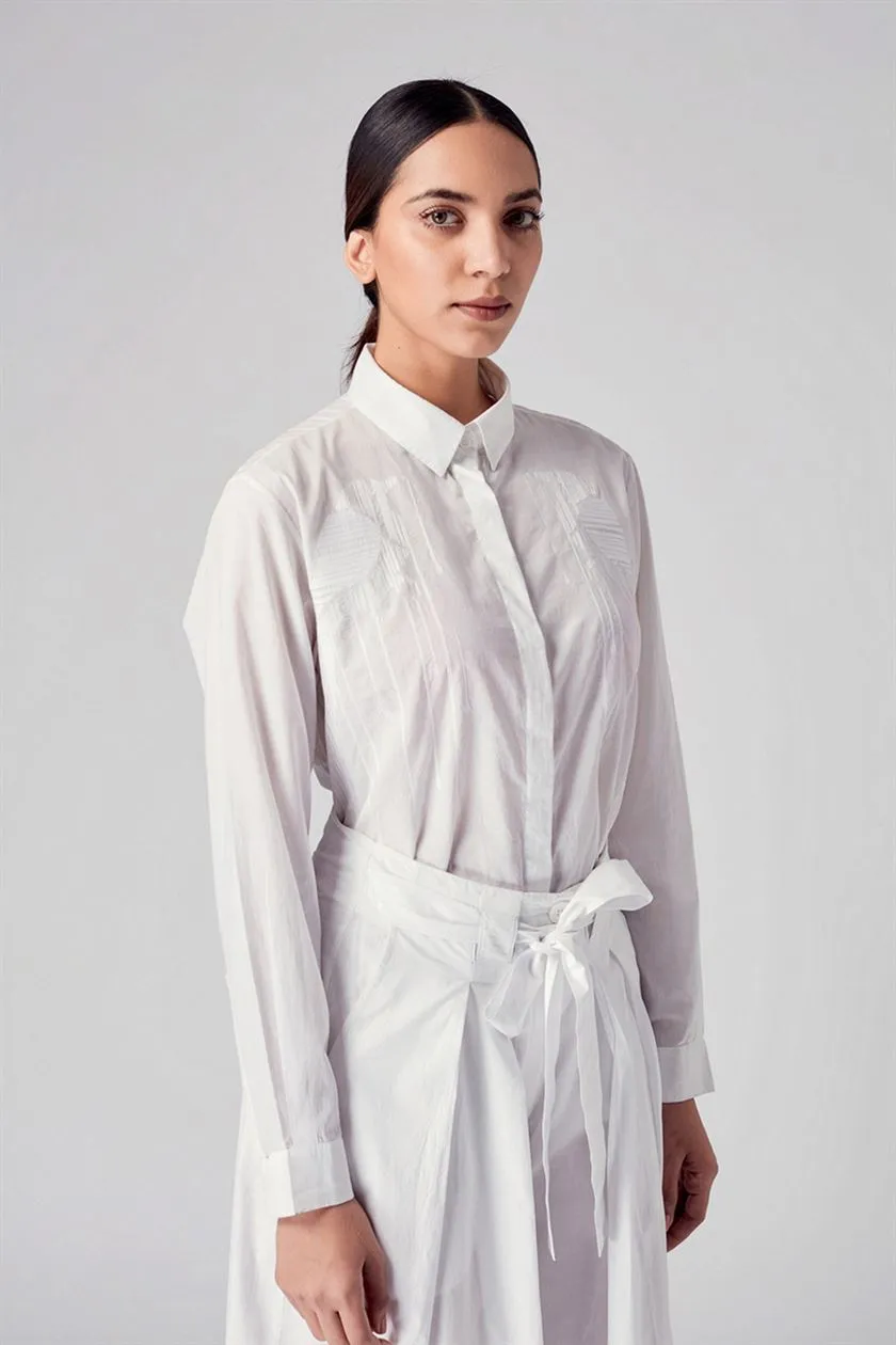 Rajesh Pratap Singh   I   Ujlan embroidered shirt  White  1FL-118A  Women classic collection