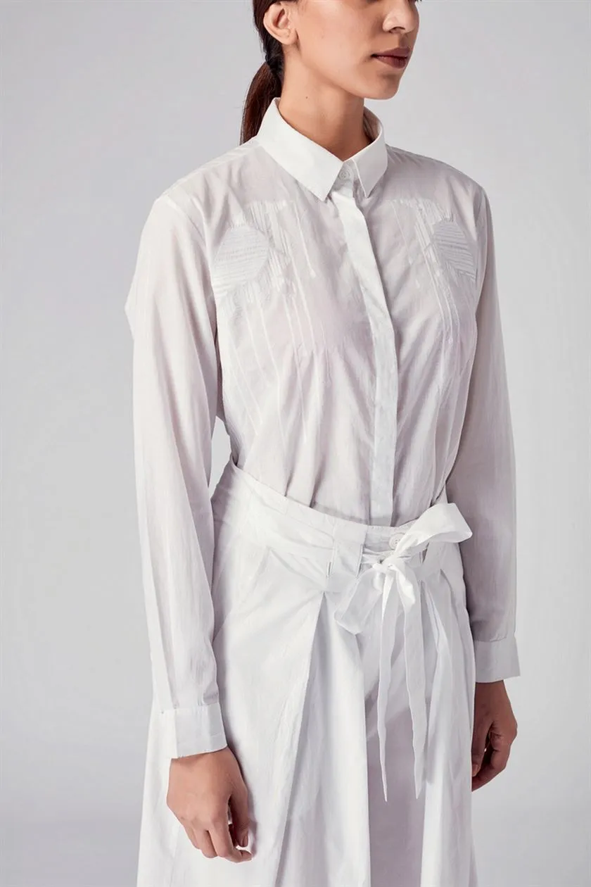 Rajesh Pratap Singh   I   Ujlan embroidered shirt  White  1FL-118A  Women classic collection