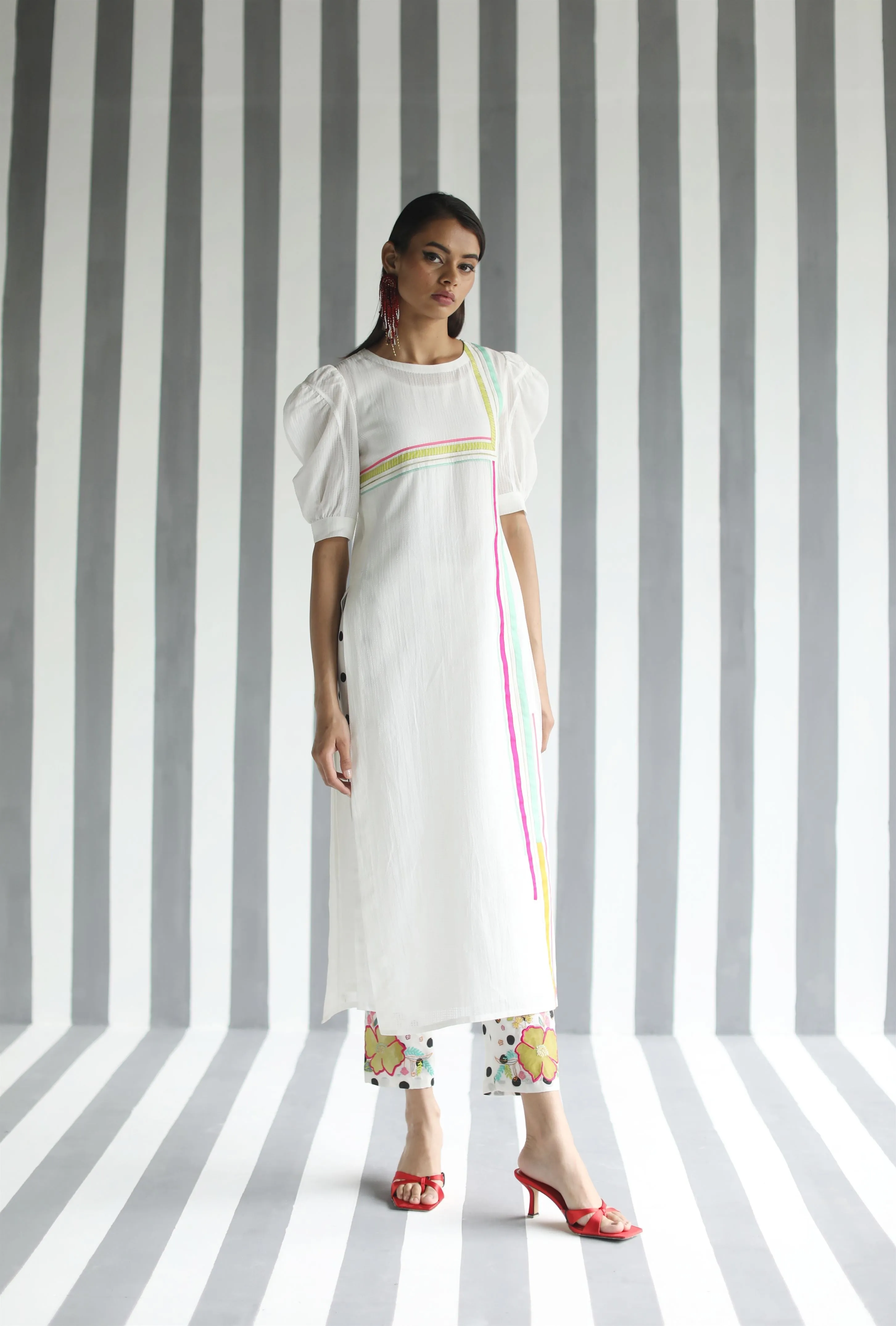 Raji Ramniq I Love To Dot I Cotton Silk Ensemble I Black and White 116
