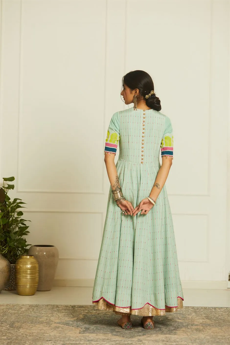Raji Ramniq Mehezebeen Collection Powder Blue Anarkali Dupatta Mb-106