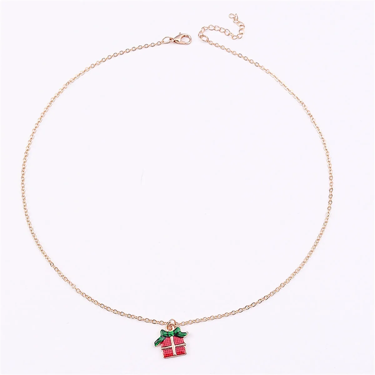 Red Enamel & 18K Gold-Plated Gift Box Pendant Necklace