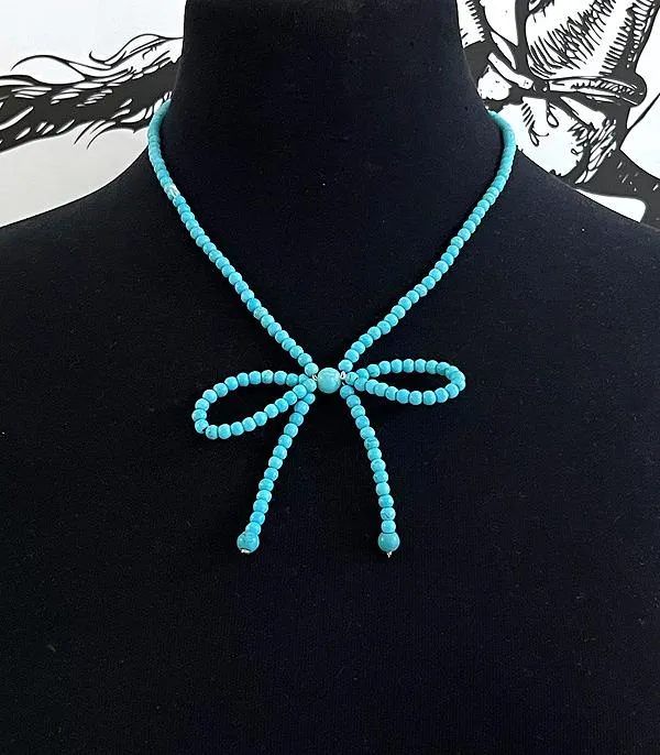 Revel Fashion Color Bead Bow Necklace - 18"