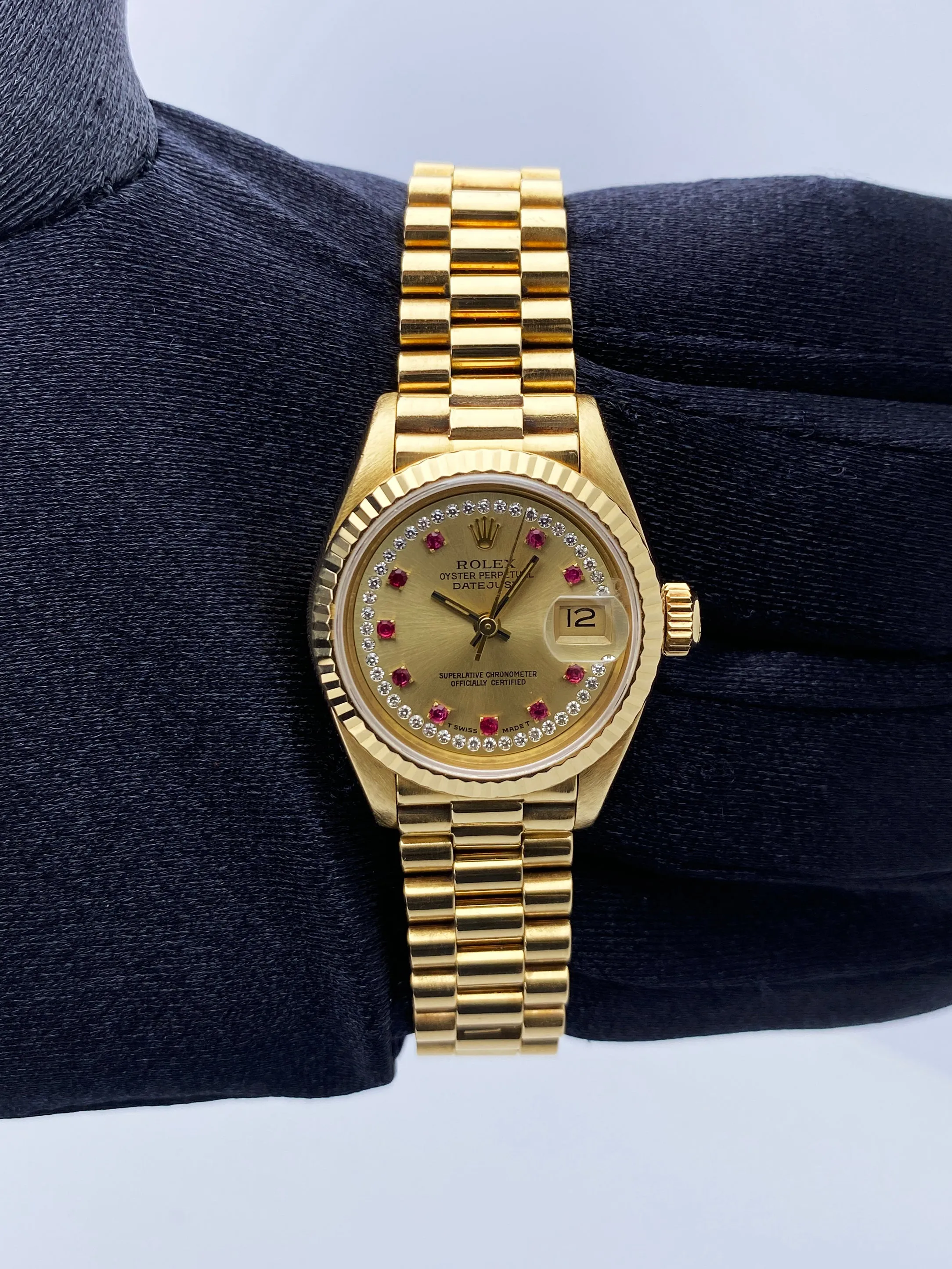 Rolex Datejust 69178 Ruby Diamond Dial Ladies Watch Box Papers