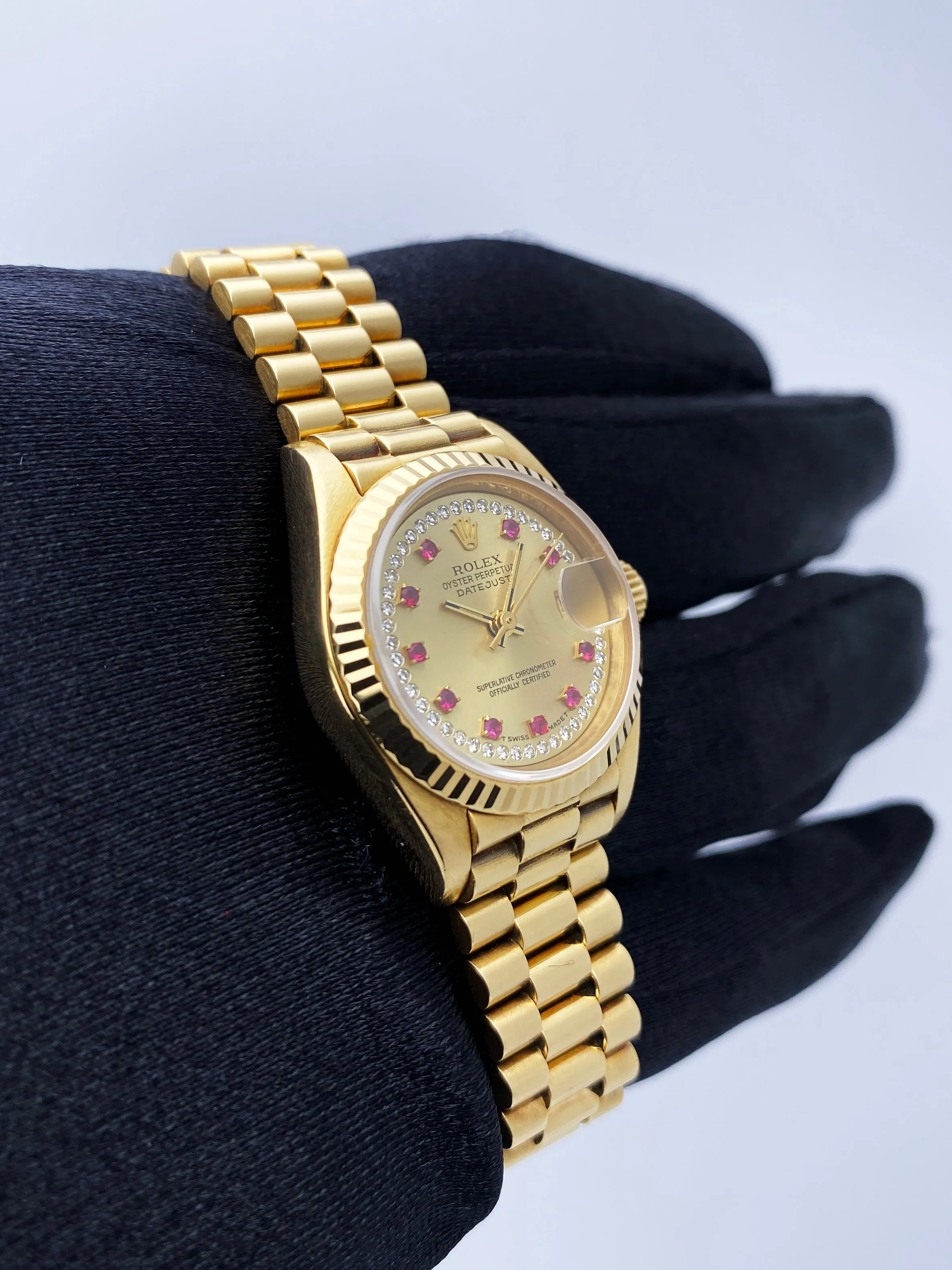 Rolex Datejust 69178 Ruby Diamond Dial Ladies Watch Box Papers