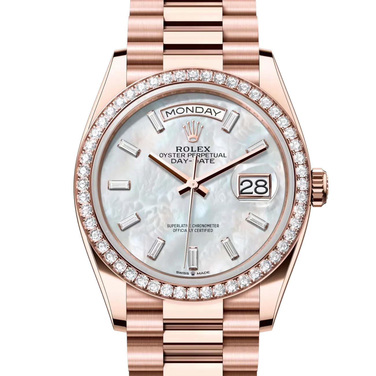 Rolex DayDate 36 Everose Gold & Diamond President Slate (128345RBR-0077)