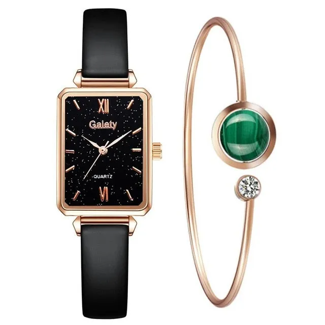 ROSE GOLD SQUARE DIAL FOR WOMEN BRACELET WATCH