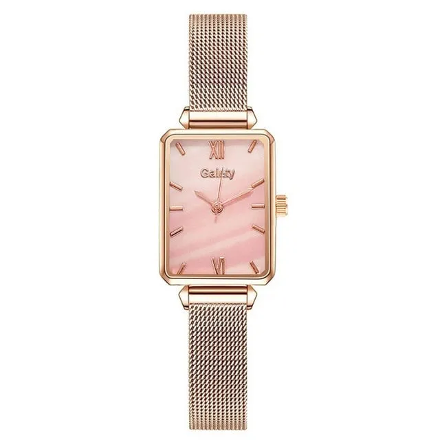 ROSE GOLD SQUARE DIAL FOR WOMEN BRACELET WATCH